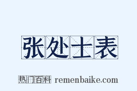 张处士表是什么意思的图片